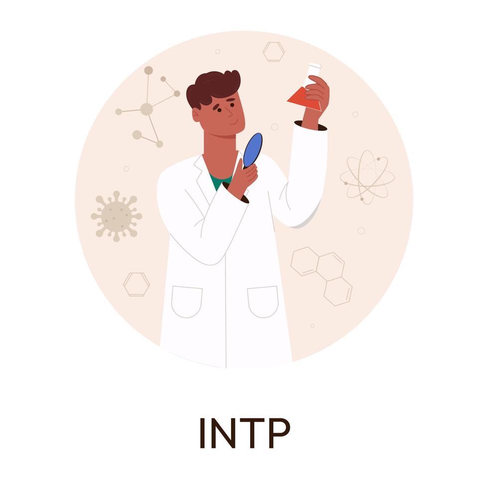 concepto de tipos de persona mbti. socionics mbti. test de personalidad. ilustración vectorial plana vector