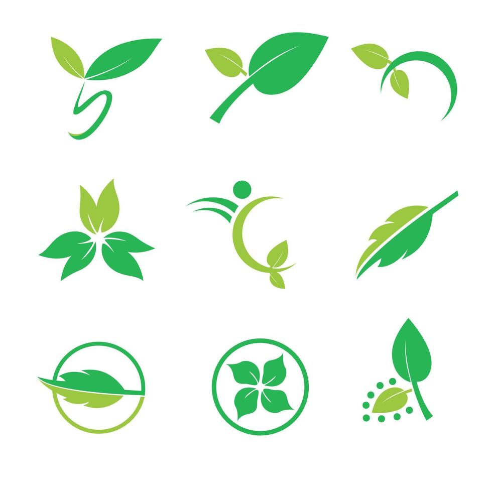 nature and agriculture theme logo set vector