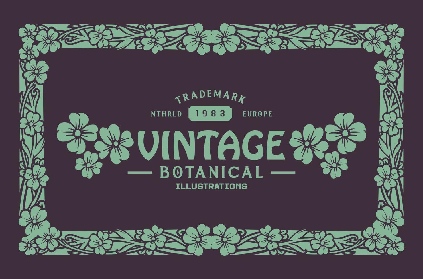 Luxury frame Art nouveau vintage floral ornament illustration vector