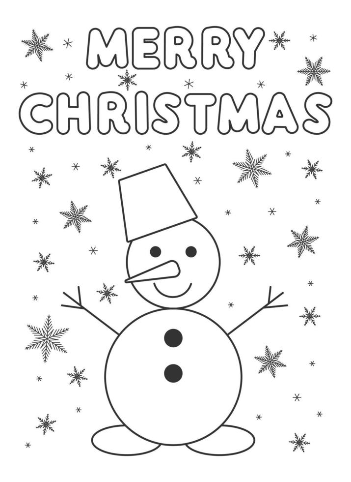 Vector illustration. A black and white Merry Christmas card.