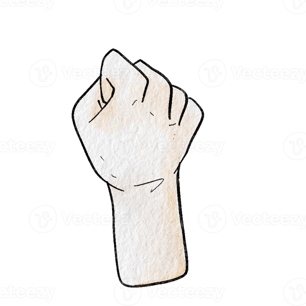 Watercolor various hand gestures png