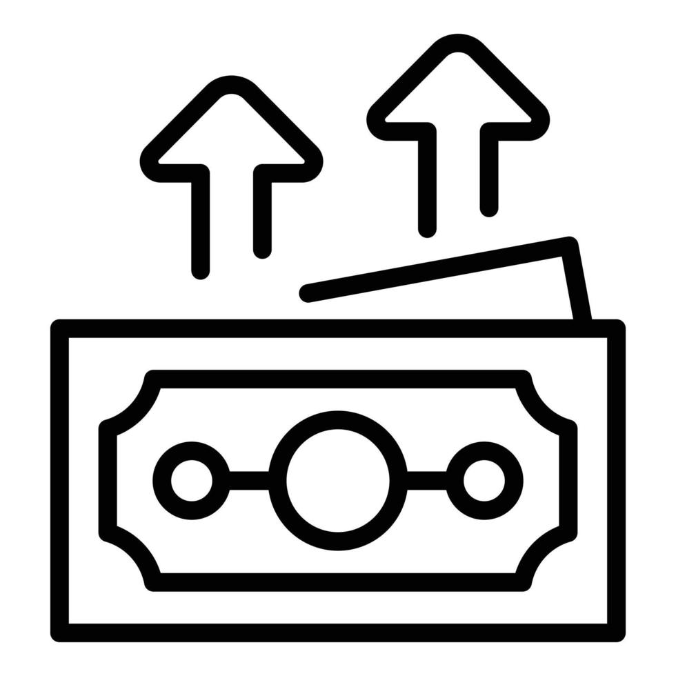 Cash grow icon outline vector. Profit data vector