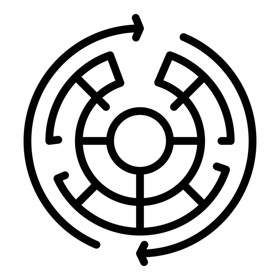 Monetize labyrint icon outline vector. Video profit vector