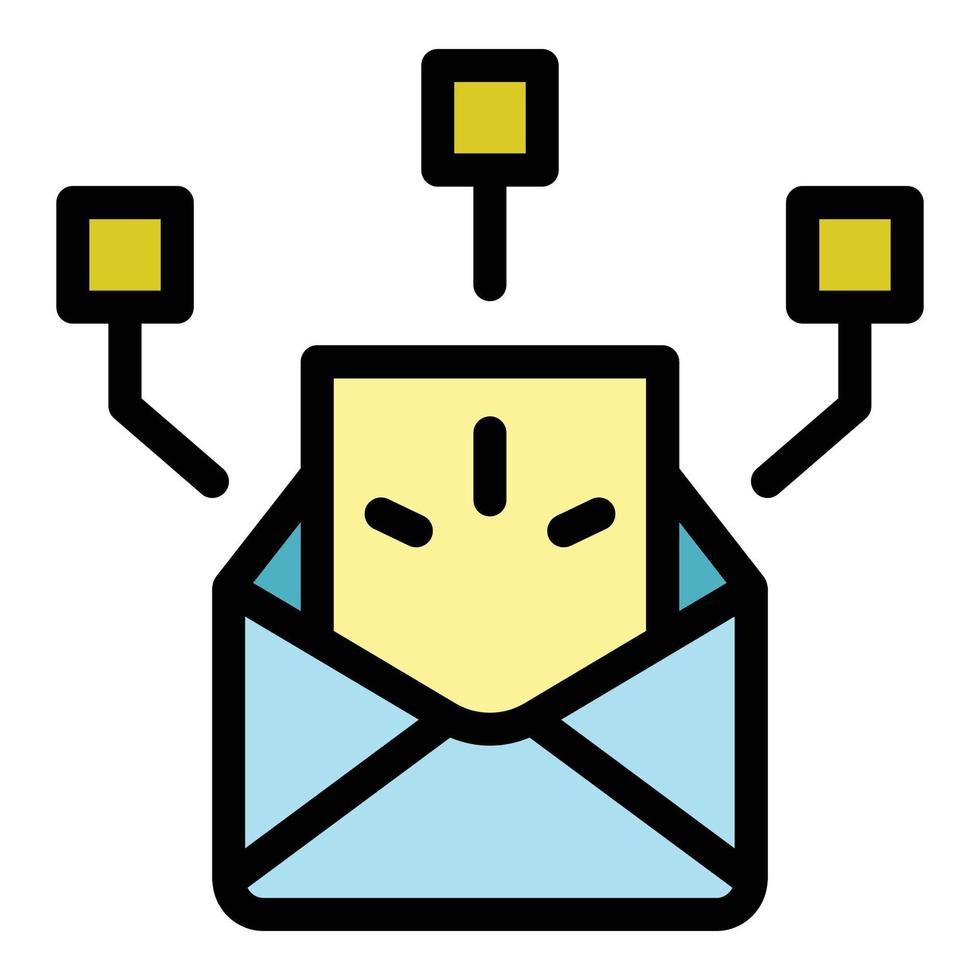 Email marketing icon color outline vector