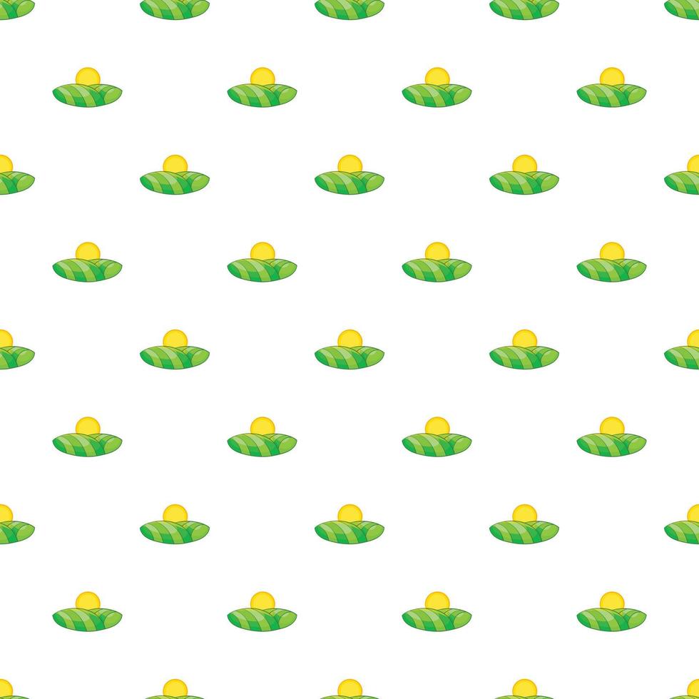 Field and sun pattern, cartoon style vector