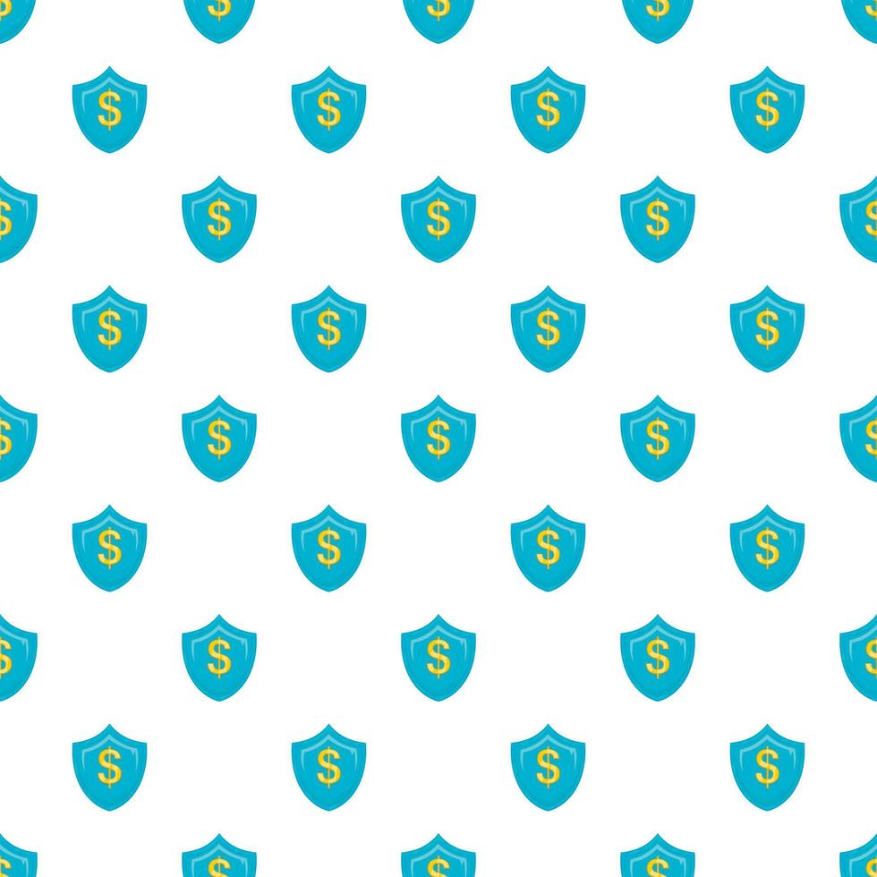 Dollar sign on a sky blue shield pattern vector