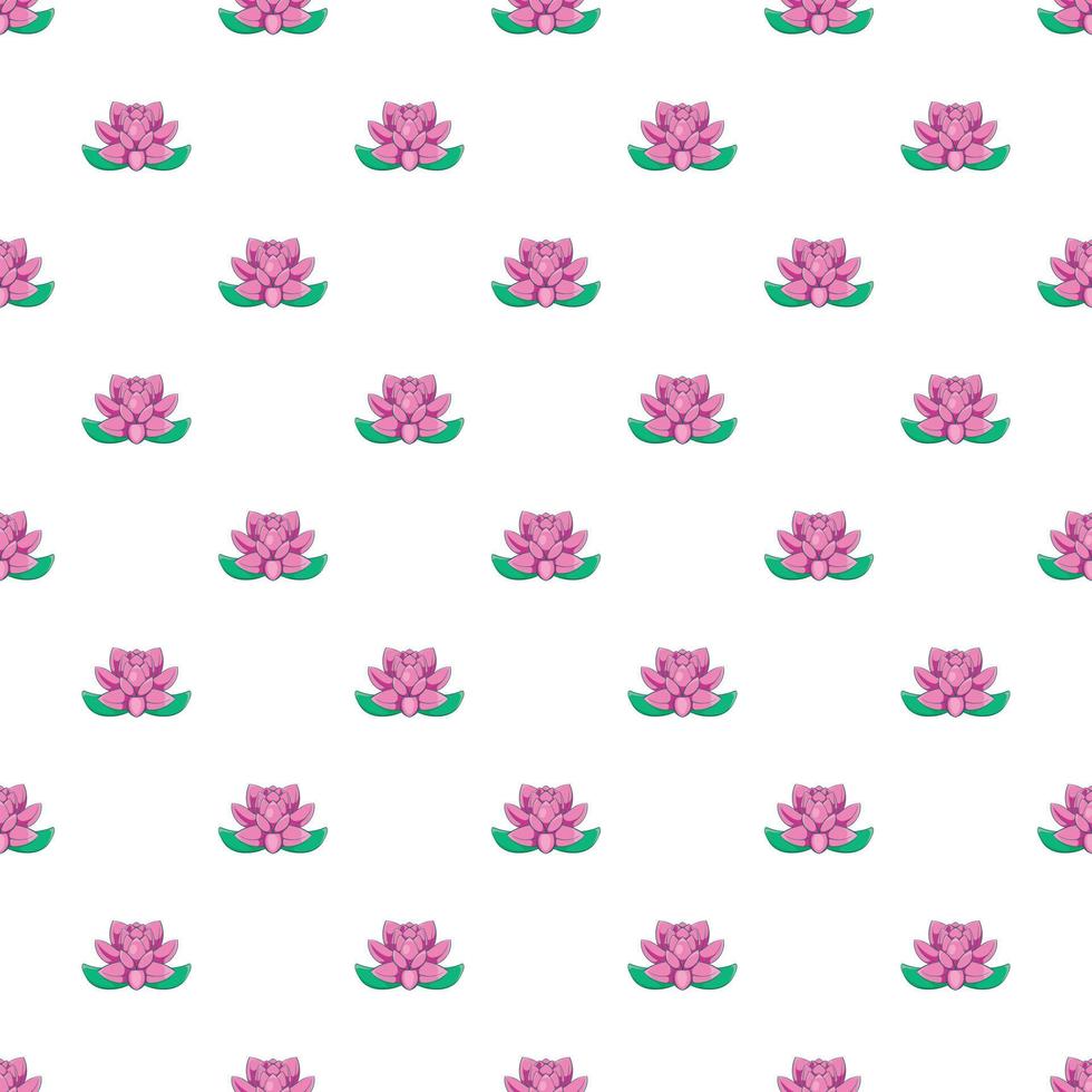 Lotus flower pattern, cartoon style vector