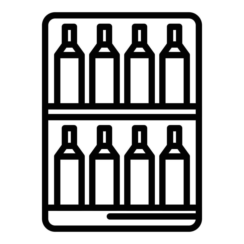 Home wine store icon outline vector. Wood cabinet vector