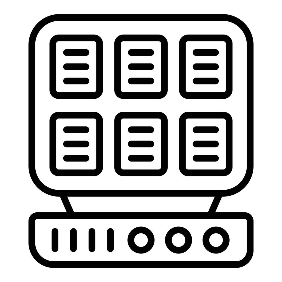 Belgian cooker icon outline vector. Waffle maker vector