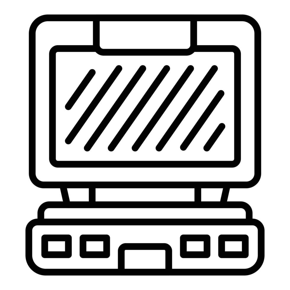 Dessert waffle maker icon outline vector. Iron machine vector