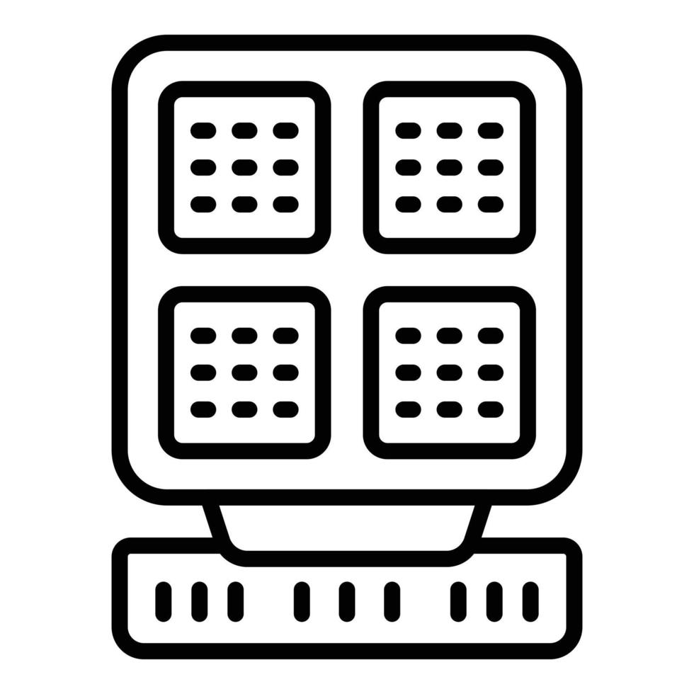 Waffle machine icon outline vector. Iron cooker vector