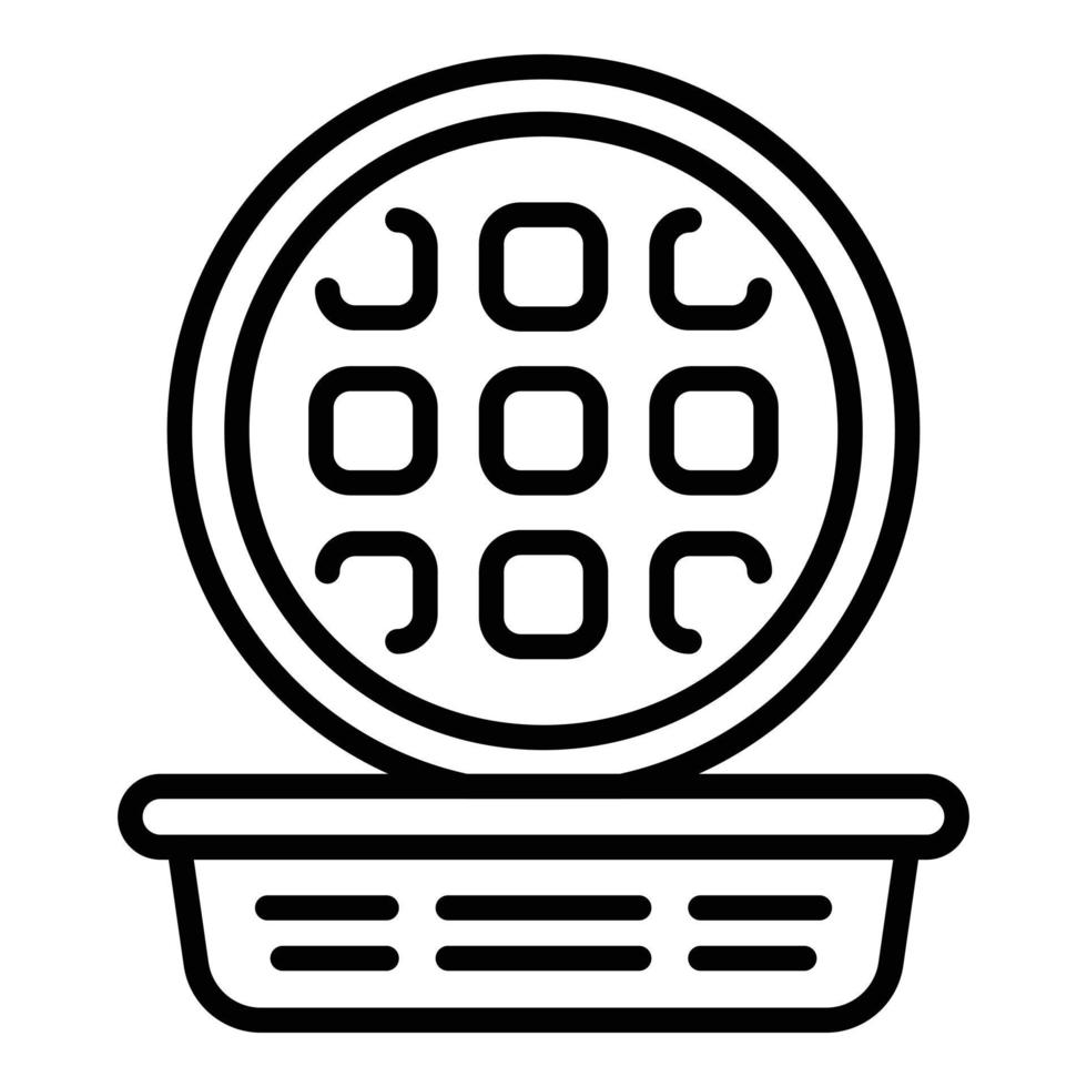 Home waffle machine icon outline vector. Belgian iron vector