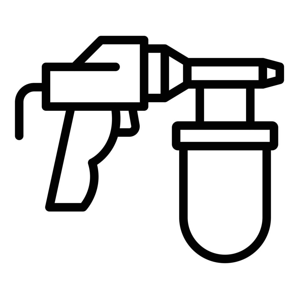 Big painter sprayer icon outline vector. Paint gun vector