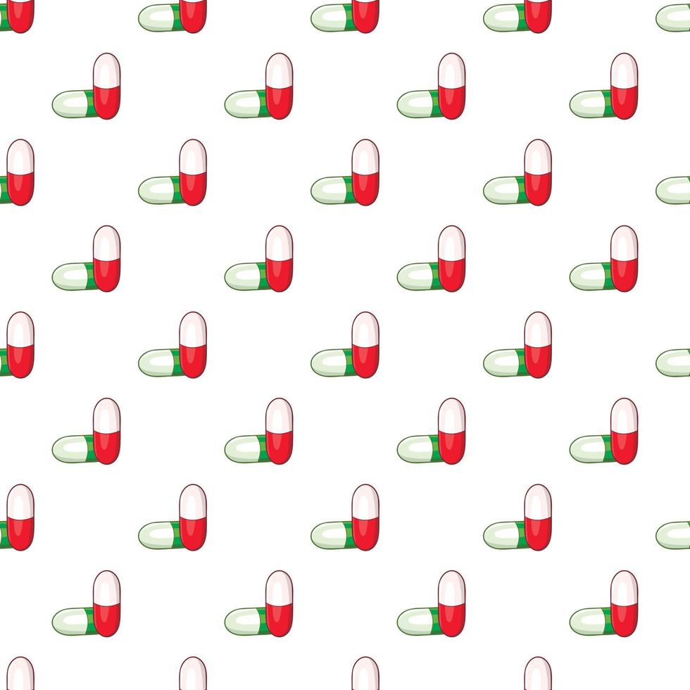 Medicinal capsules pattern, cartoon style vector