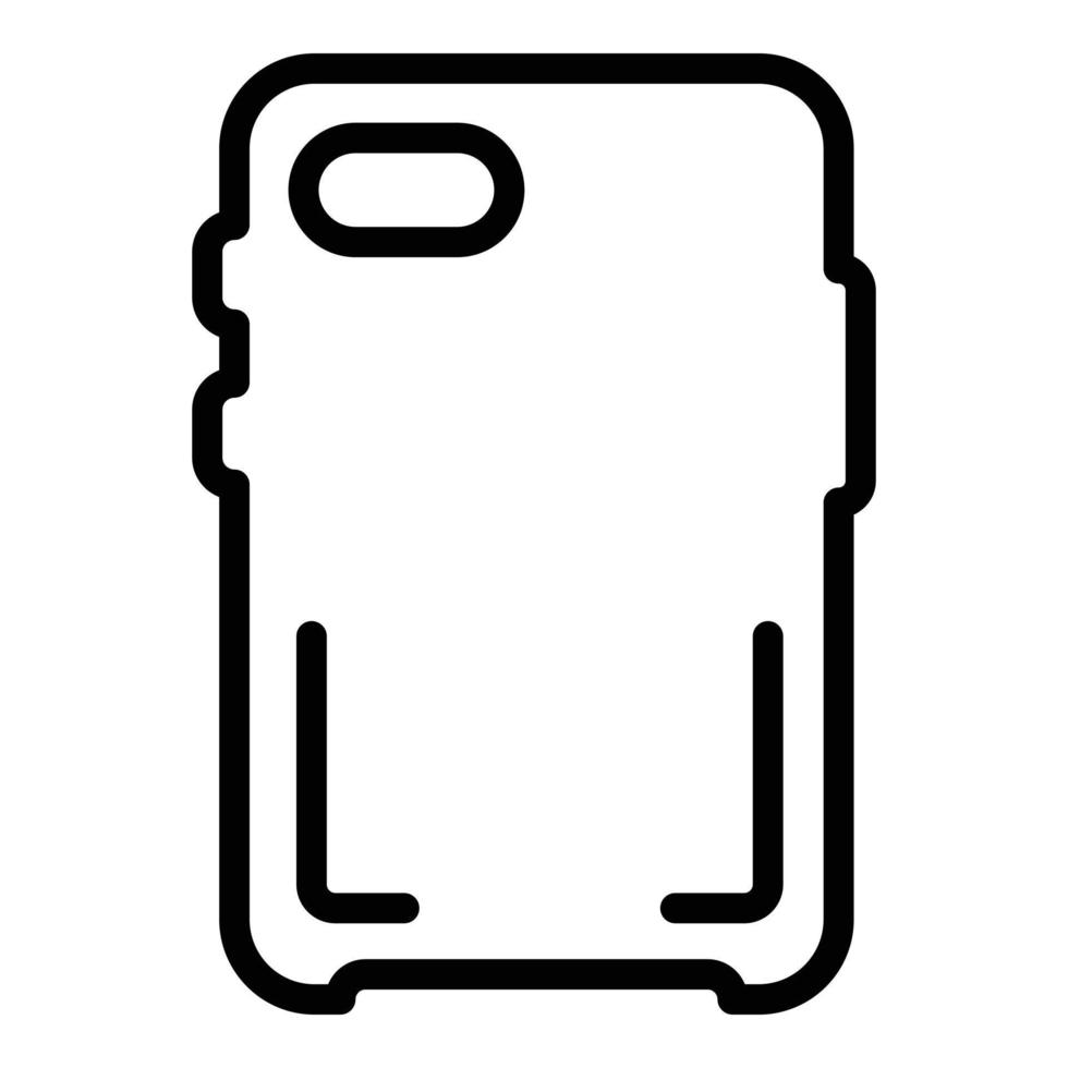 vector de contorno de icono de caja de teléfono de parachoques. cubierta del teléfono inteligente