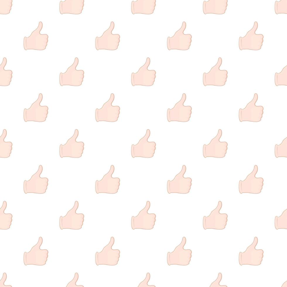 Hand with thumb up pattern, cartoon style vector