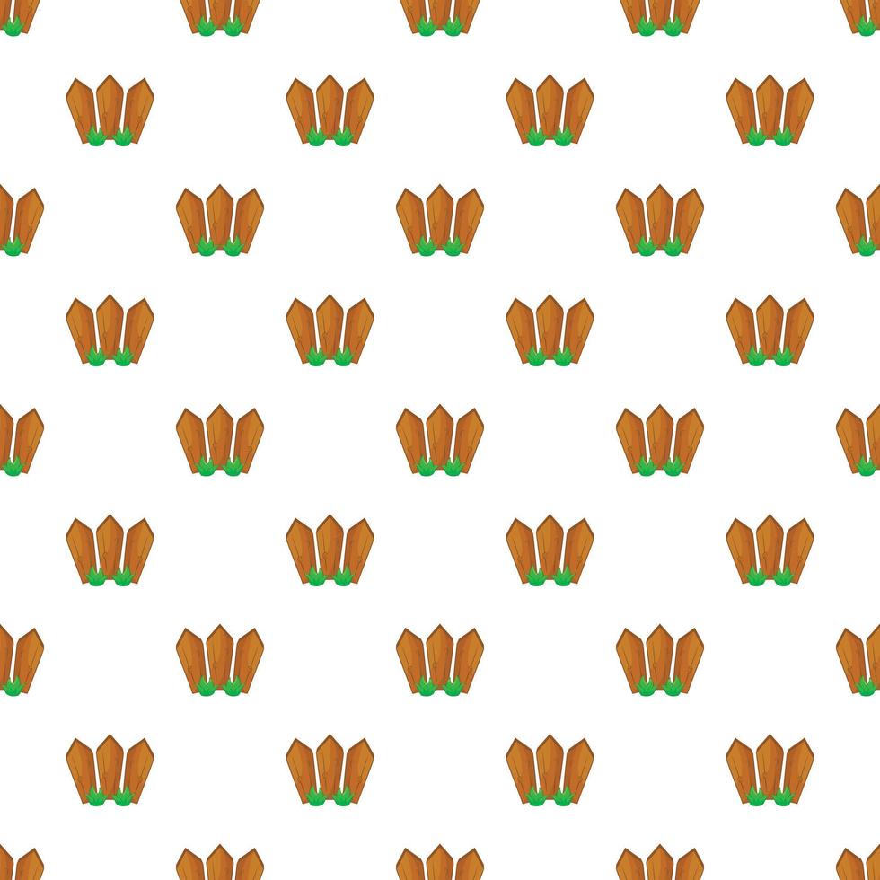 Fence with plants pattern, cartoon style vector