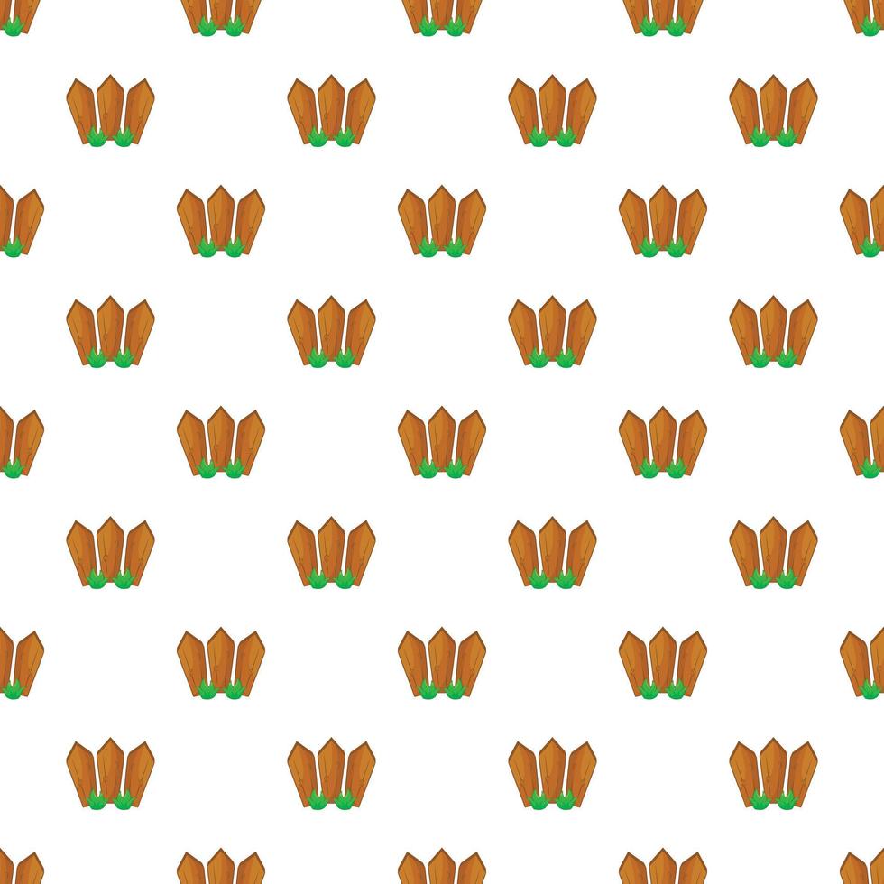 Fence with plants pattern, cartoon style vector