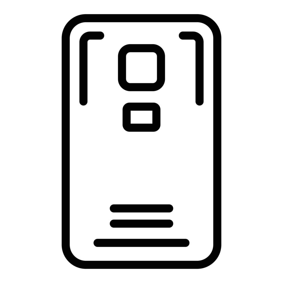 Shield phone case icon outline vector. Mobile cover vector