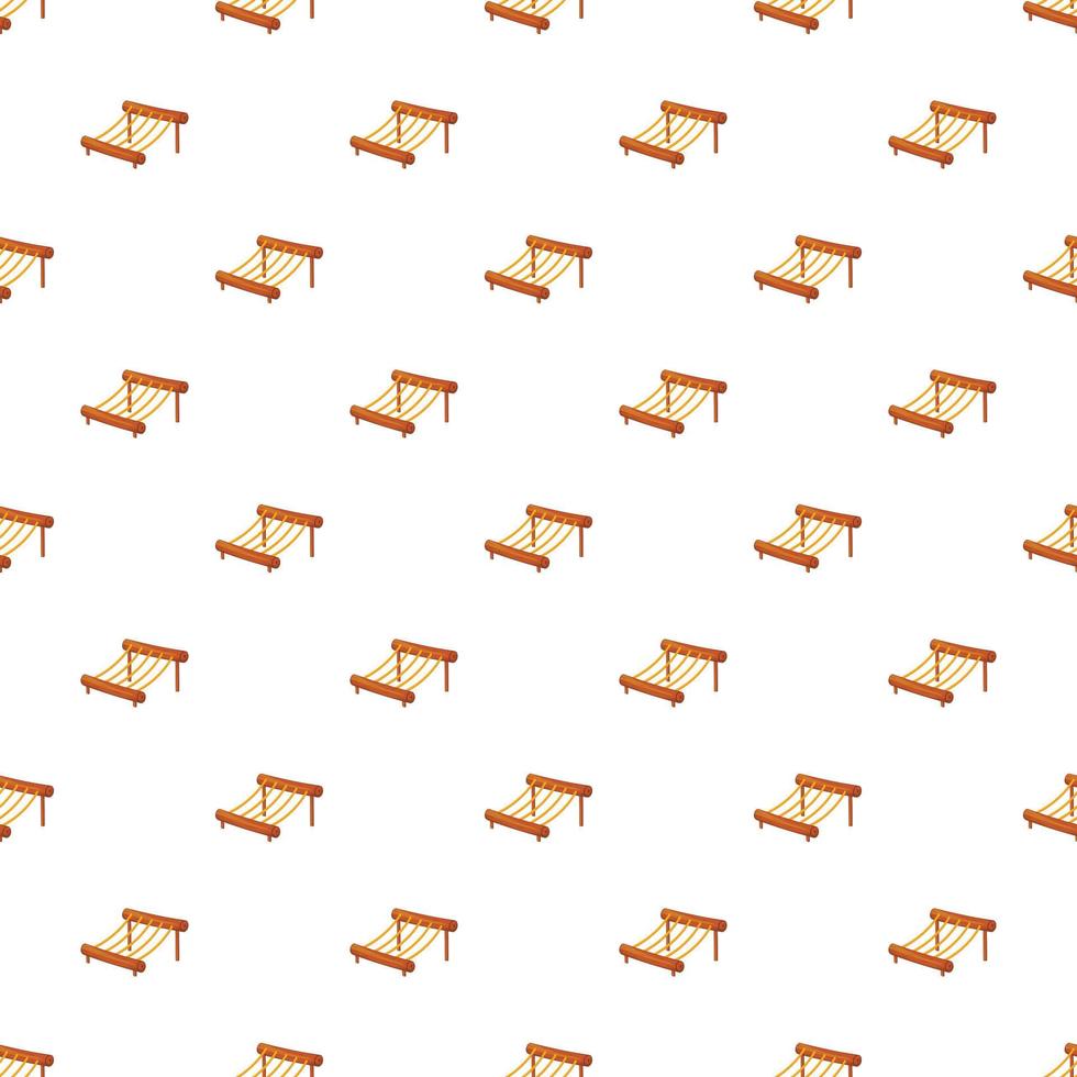 Rope bridge on a playground pattern, cartoon style vector