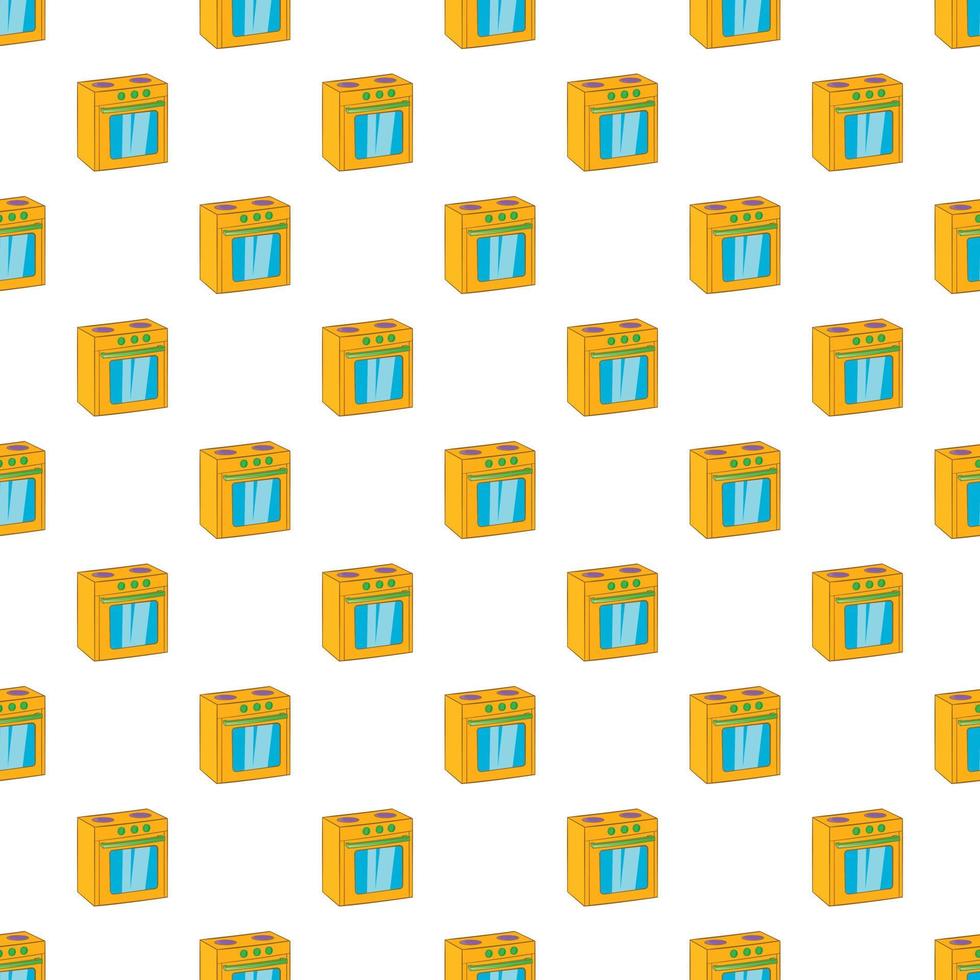 Gas stove pattern, cartoon style vector