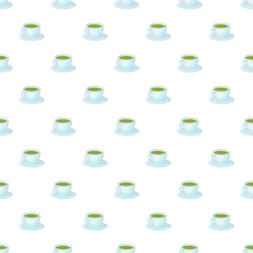 Cup of tea pattern, cartoon style vector