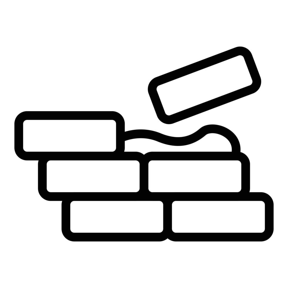 Brick concrete wall icon outline vector. Cement mixer vector