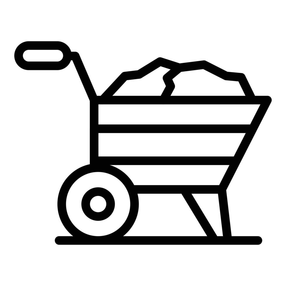 Wheelbarrow icon outline vector. Concrete mixer vector