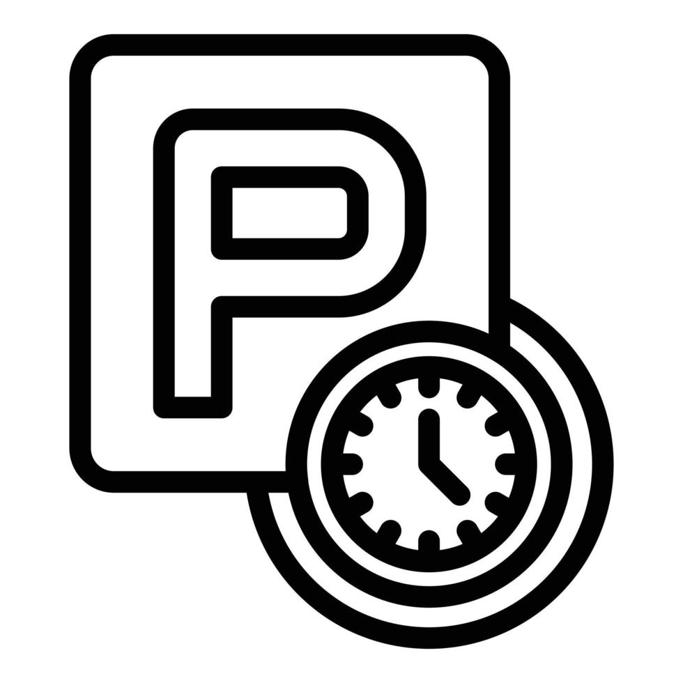 Parking time icon outline vector. Car space vector