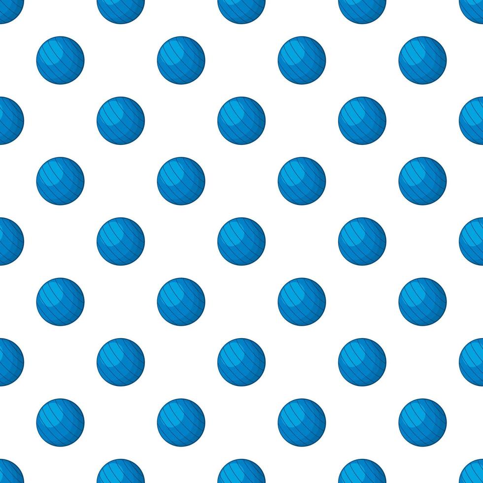 Blue volleyball ball pattern, cartoon style vector