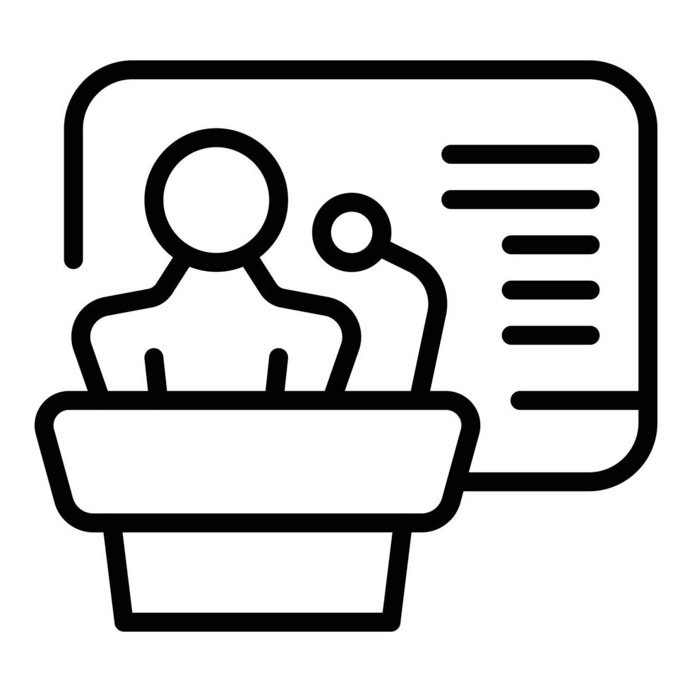 Online speaker icon outline vector. Group video vector