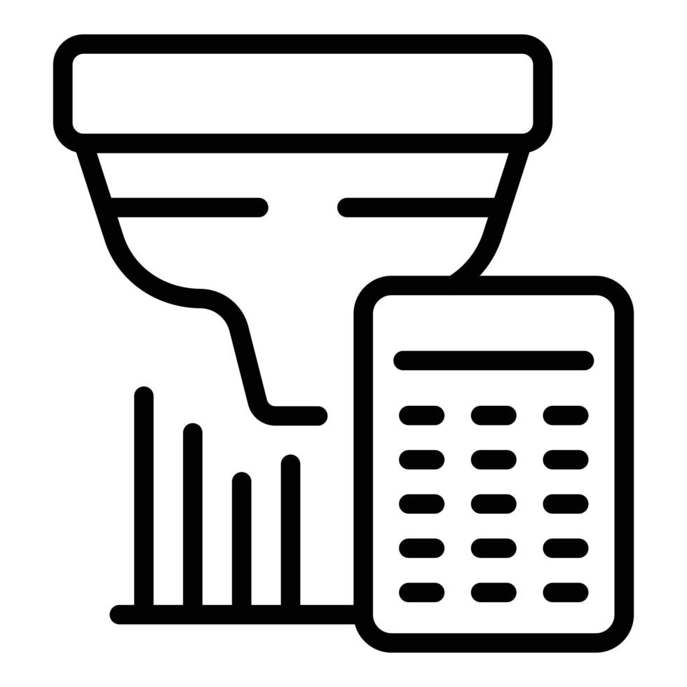 Funnel data icon outline vector. Report finance vector