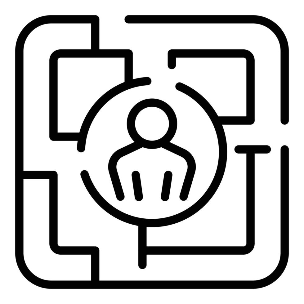 Target conference icon outline vector. Online group vector