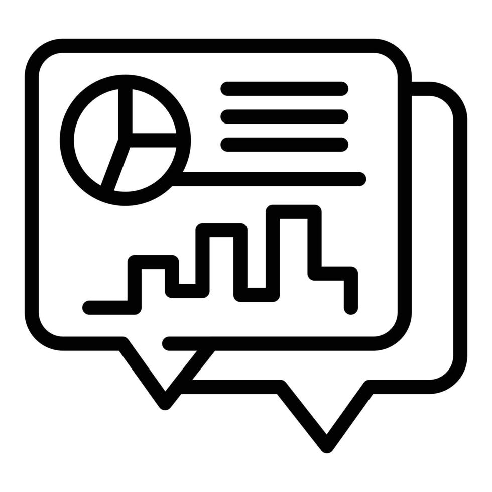 Data chat icon outline vector. Graph chart vector