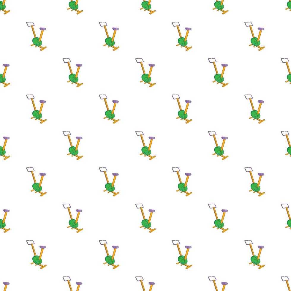 Fitness bike pattern, cartoon style vector
