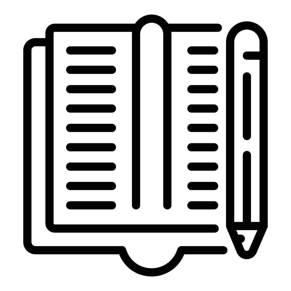 Reading book icon outline vector. Help homework vector