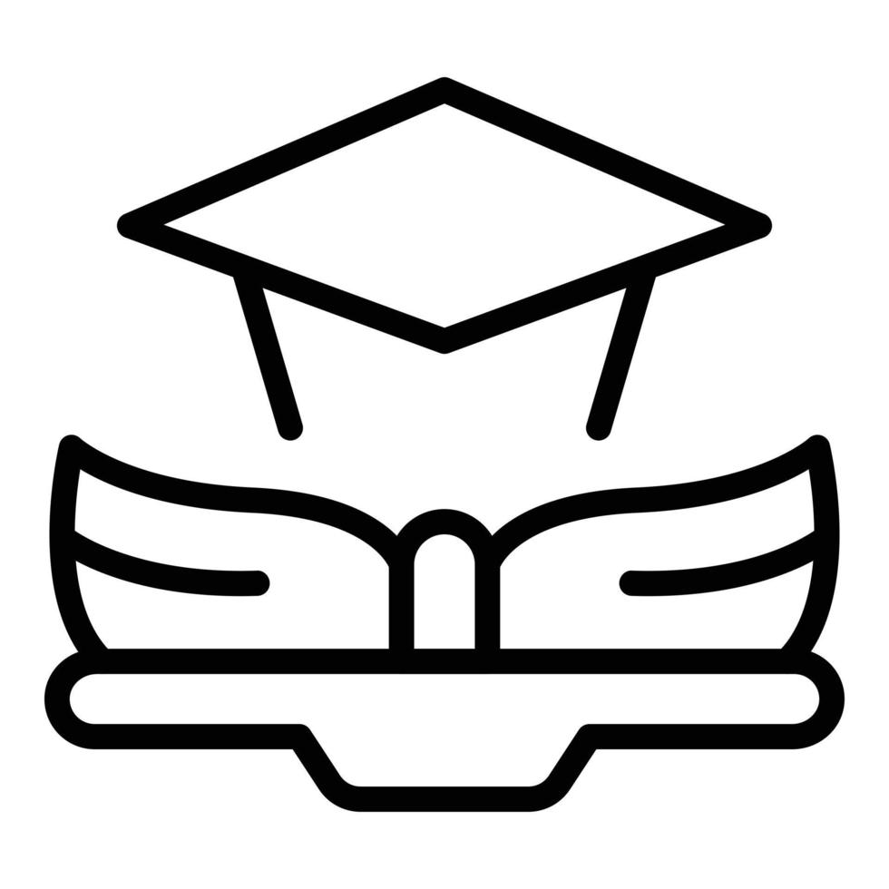 Online graduation icon outline vector. Help child vector