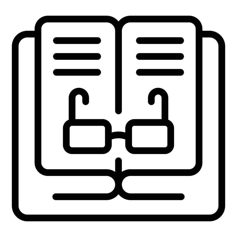 Reading book icon outline vector. Study case vector