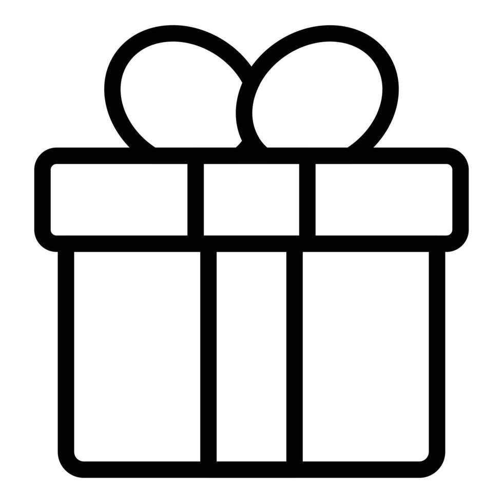 Prize gift box icon outline vector. Draw winner vector
