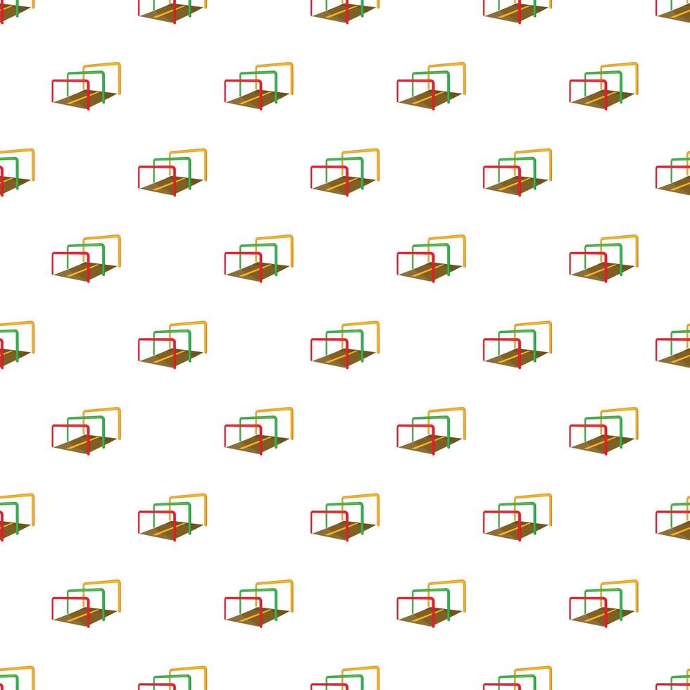 Hurdles on a playground pattern, cartoon style vector