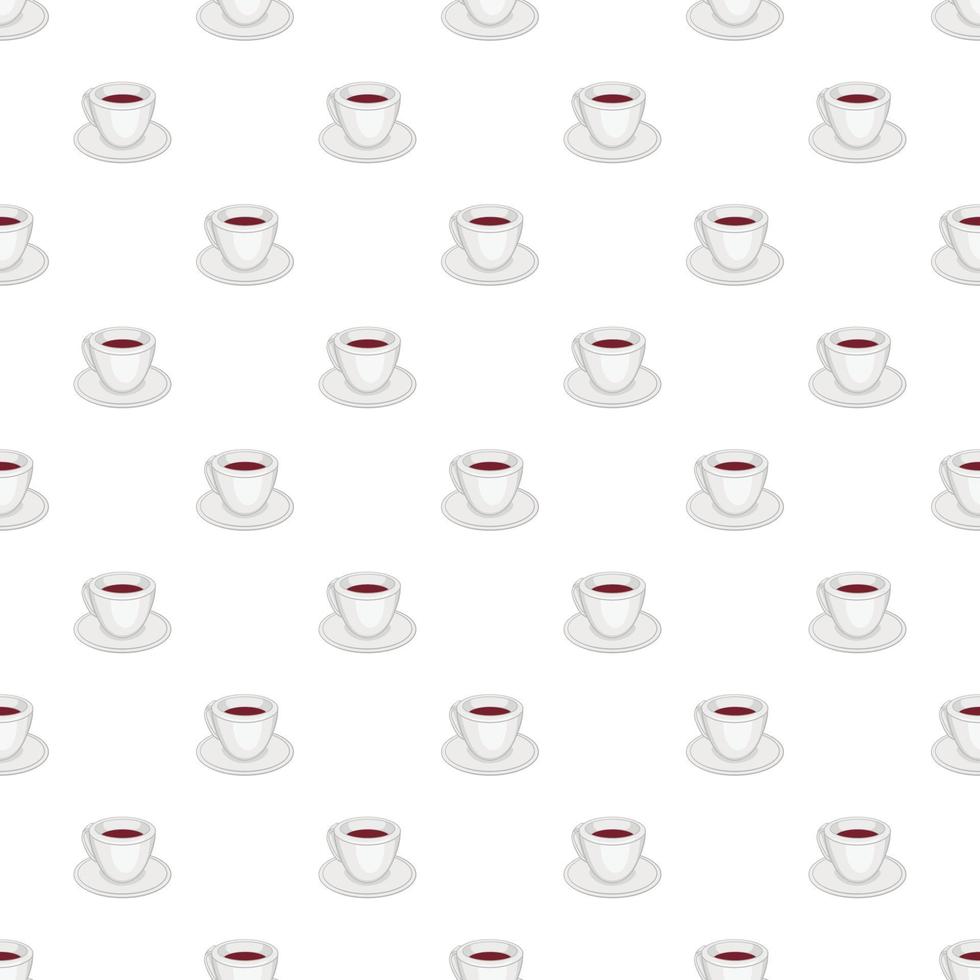 White cup of coffee pattern, cartoon style vector