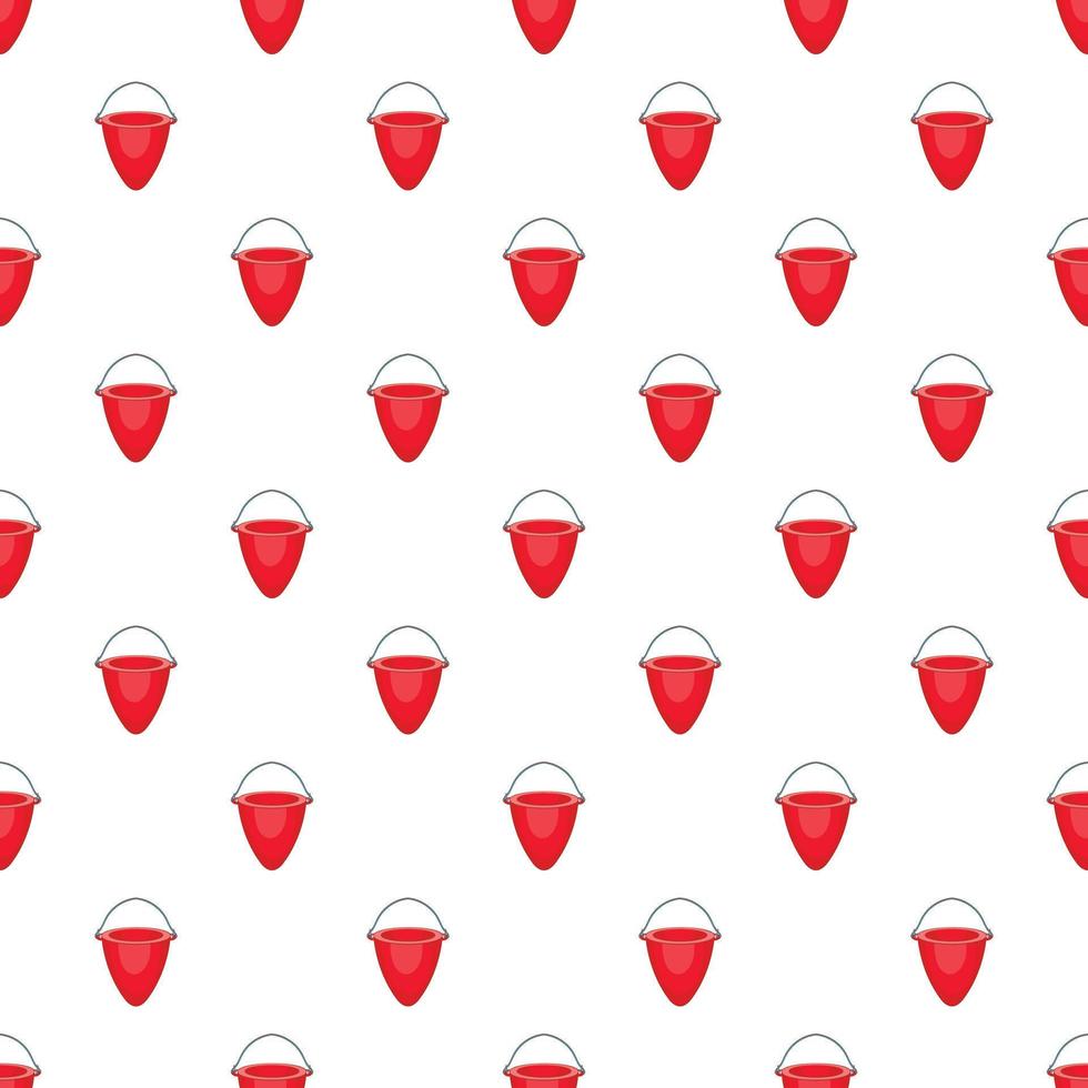 Fire bucket pattern, cartoon style vector