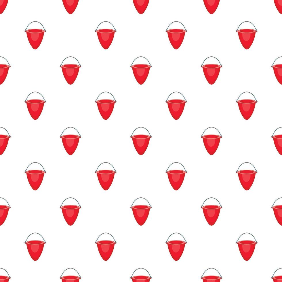 Fire bucket pattern, cartoon style vector