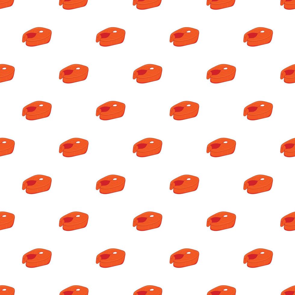 Fish fillet pattern, cartoon style vector
