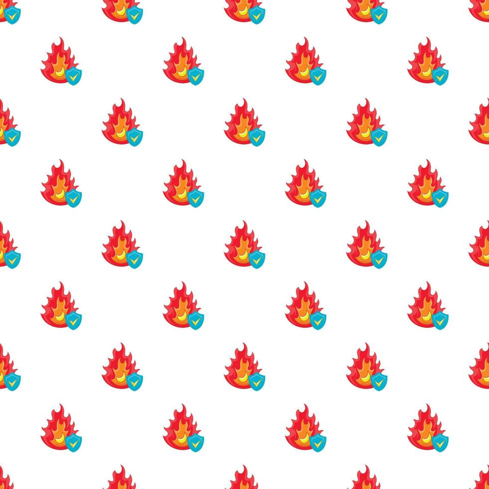 Fire and sky blue shield pattern, cartoon style vector