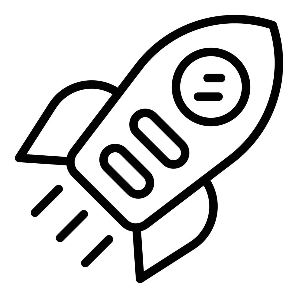 Marketing rocket icon outline vector. Key leader vector