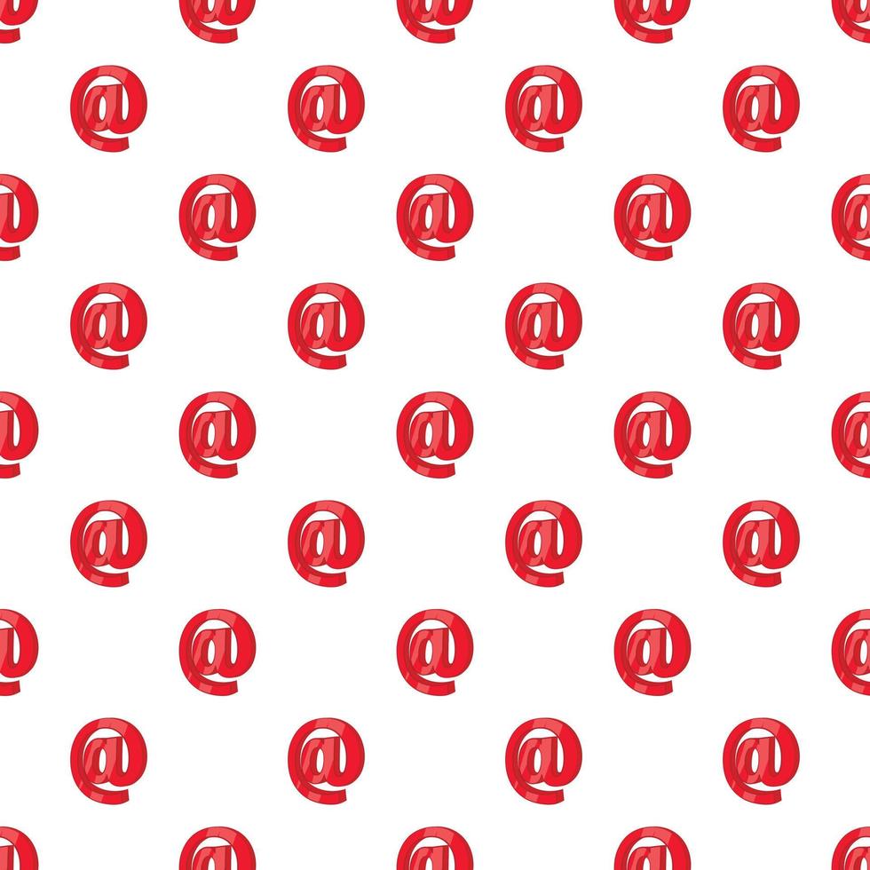 Red email sign pattern, cartoon style vector