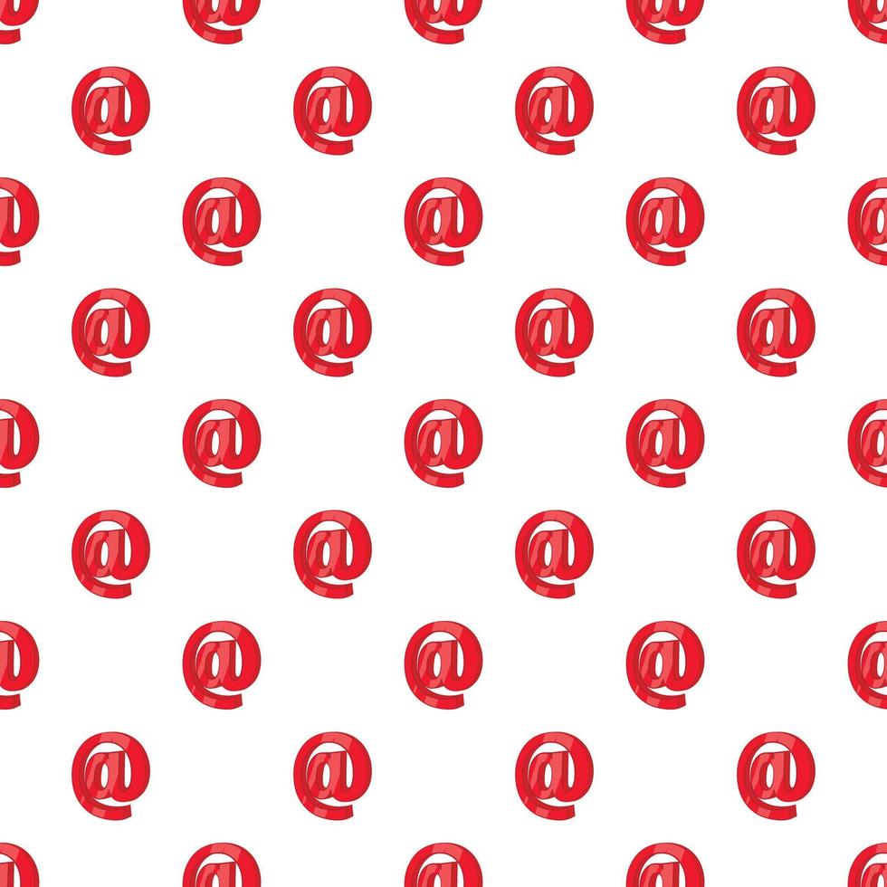 Red email sign pattern, cartoon style vector