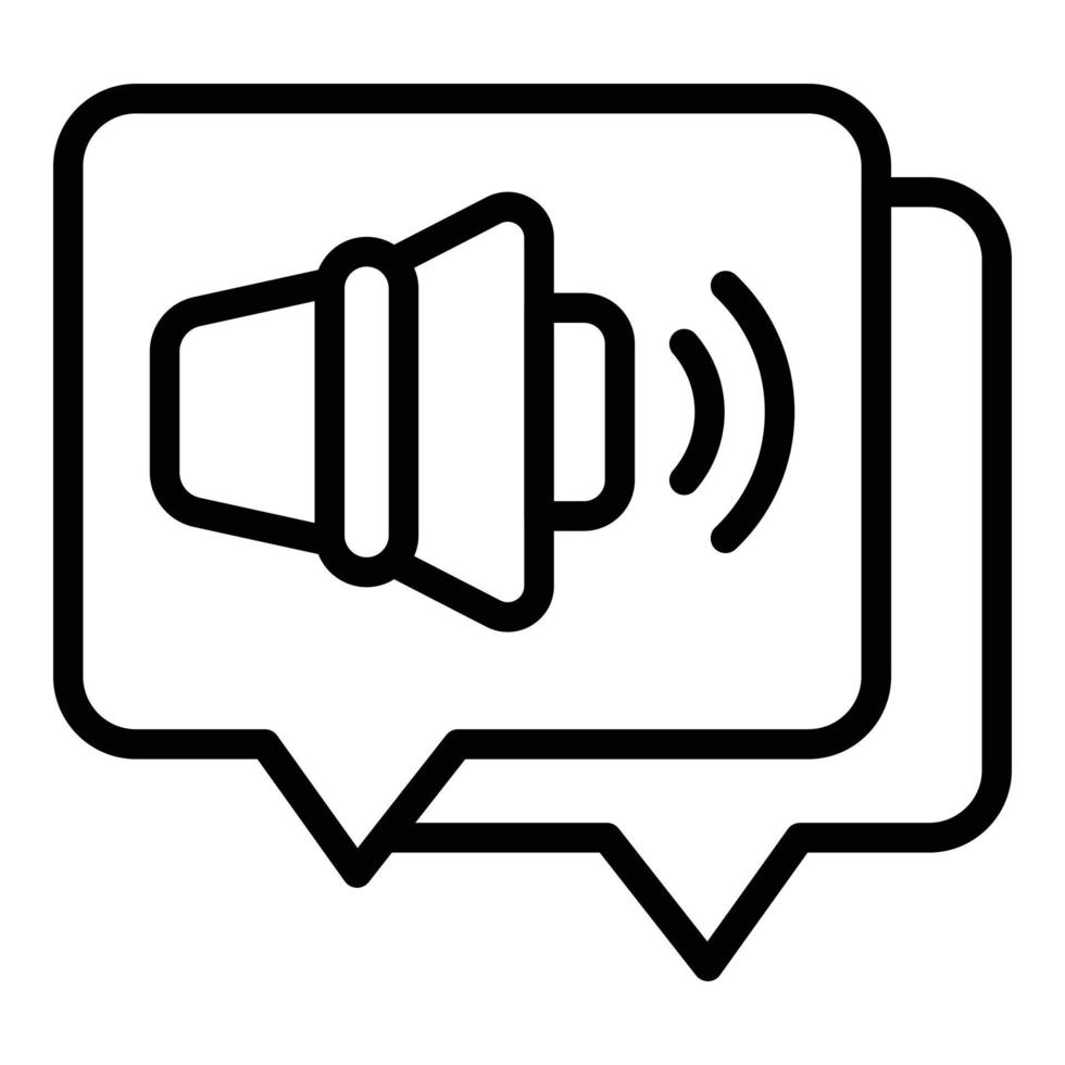 Chat megaphone icon outline vector. Kol leader vector