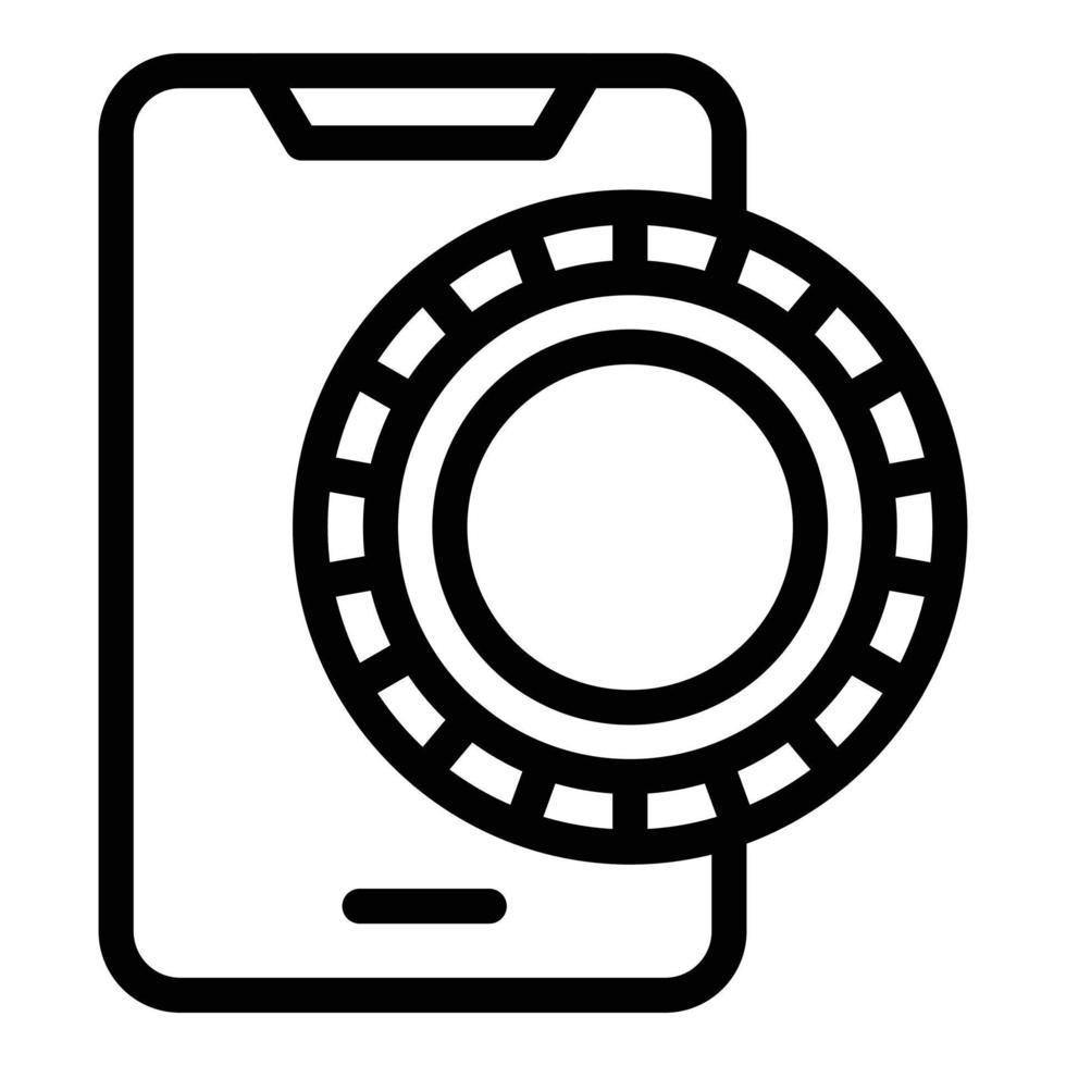 Smartphone online prize icon outline vector. Draw lottery vector